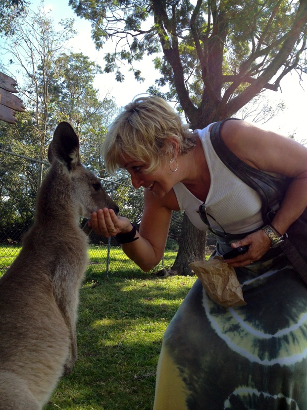 Mom meets a kangaroo