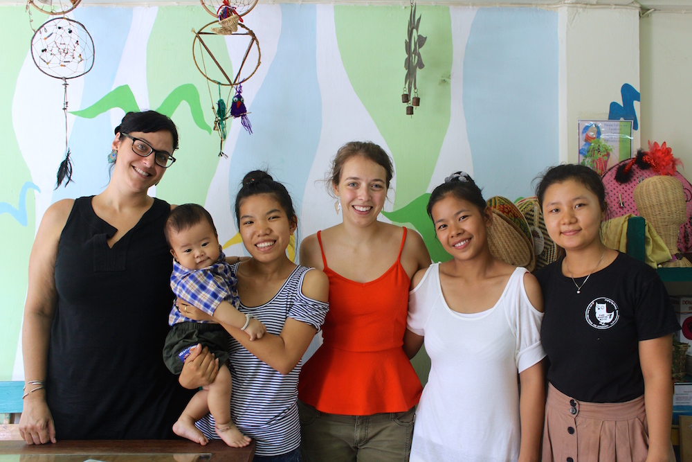 Corinne at her Summer Internship at Thai Freedom House with some of the staff and Director