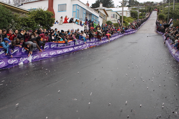 25,000 candies rolling down Baldwin Street as part of the Cadbury Festival. Photo by Michelle Kozminski who studied abroad in Dunedin. 