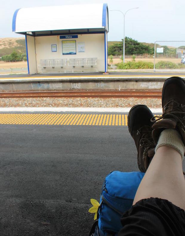 Waiting for the Bus at the Train Station