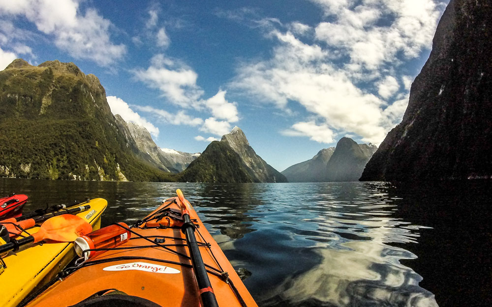 Kayaking Milford Sound, New Zealand