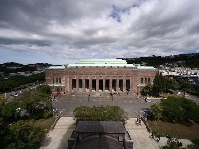 Cloudy skies over Massey University Wellington's campus