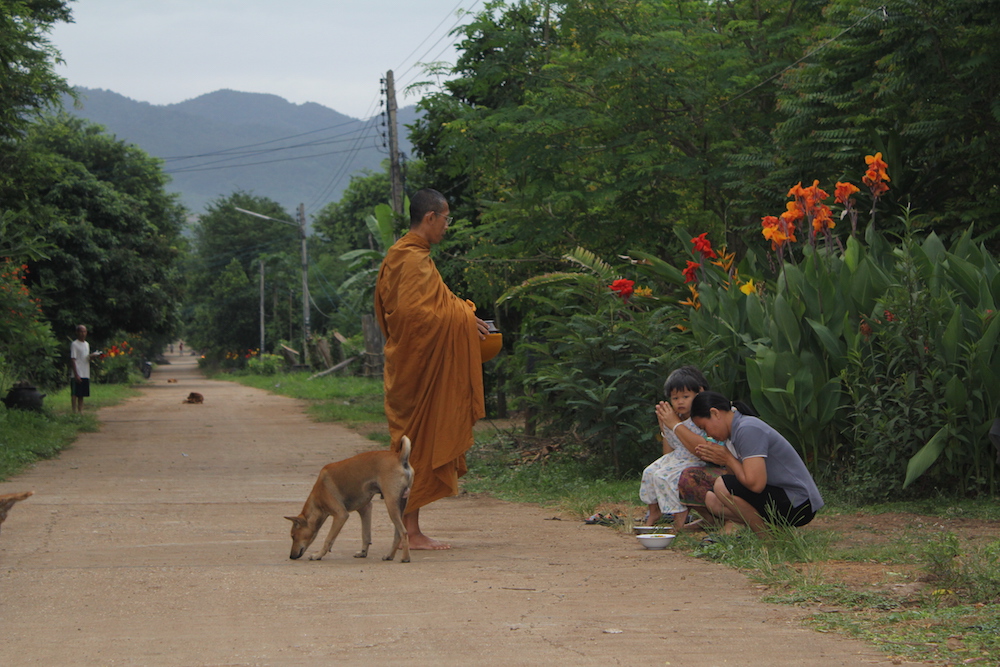 Morning alms round Thailand