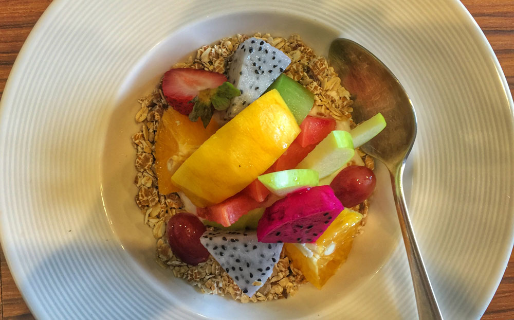 Muesli with fresh fruit (yoghurt not in picture served on the side) at The Larder in Chiang Mai