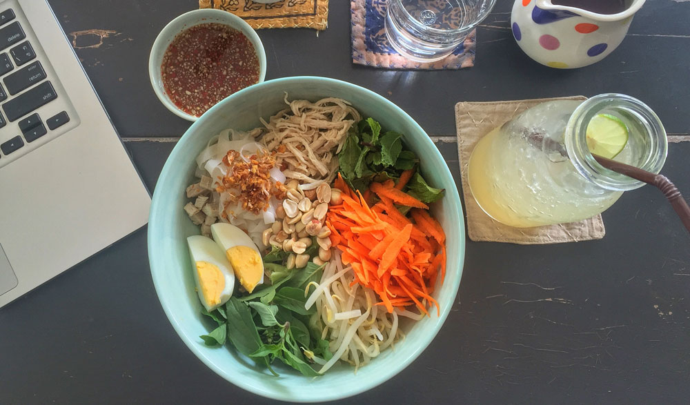 Noodle salad at My Secret Cafe in Chiang Mai, Thailand