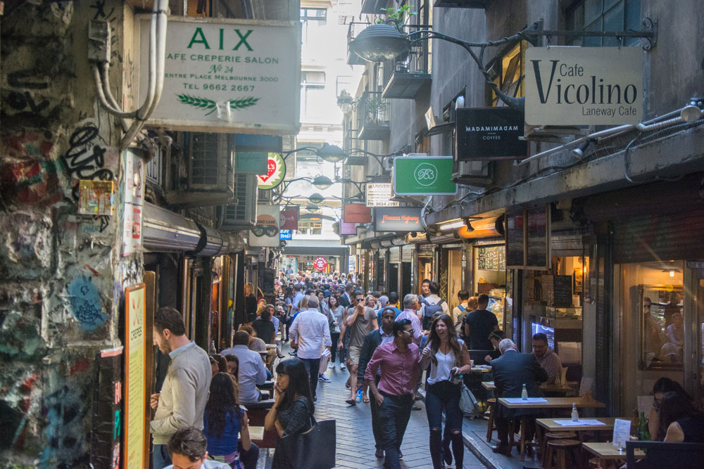 Melbourne cafe culture in Centre Place