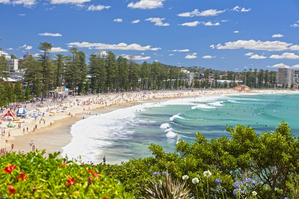 Busy Manly beach