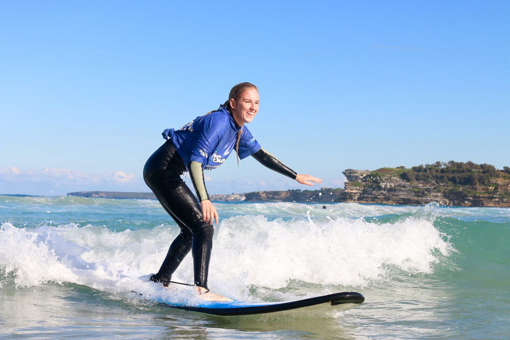 Surfing lesson at Bondi, Sydney