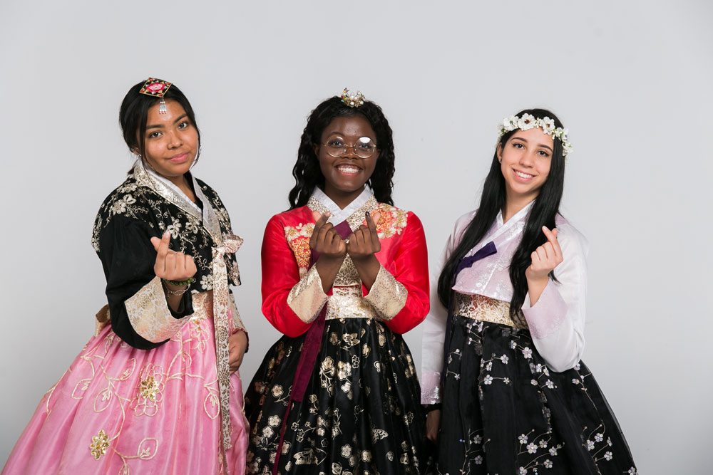 Students wearing hanbok