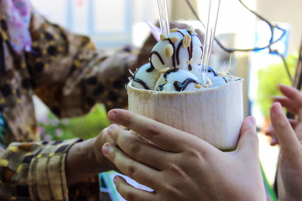 Coconut ice cream in Bangkok