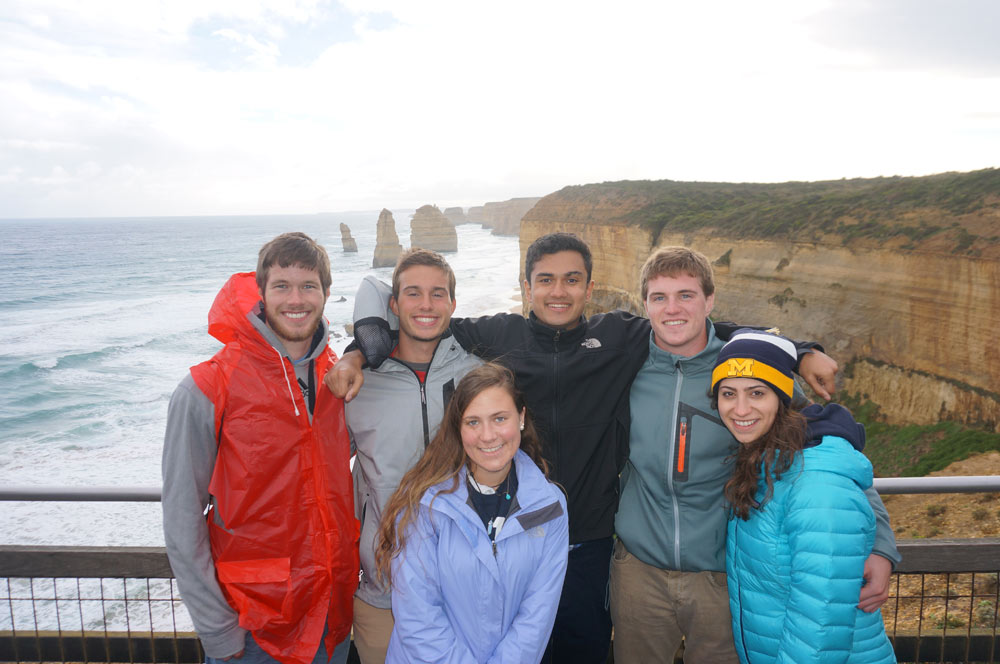 Summer study abroad students at 12 Apostles
