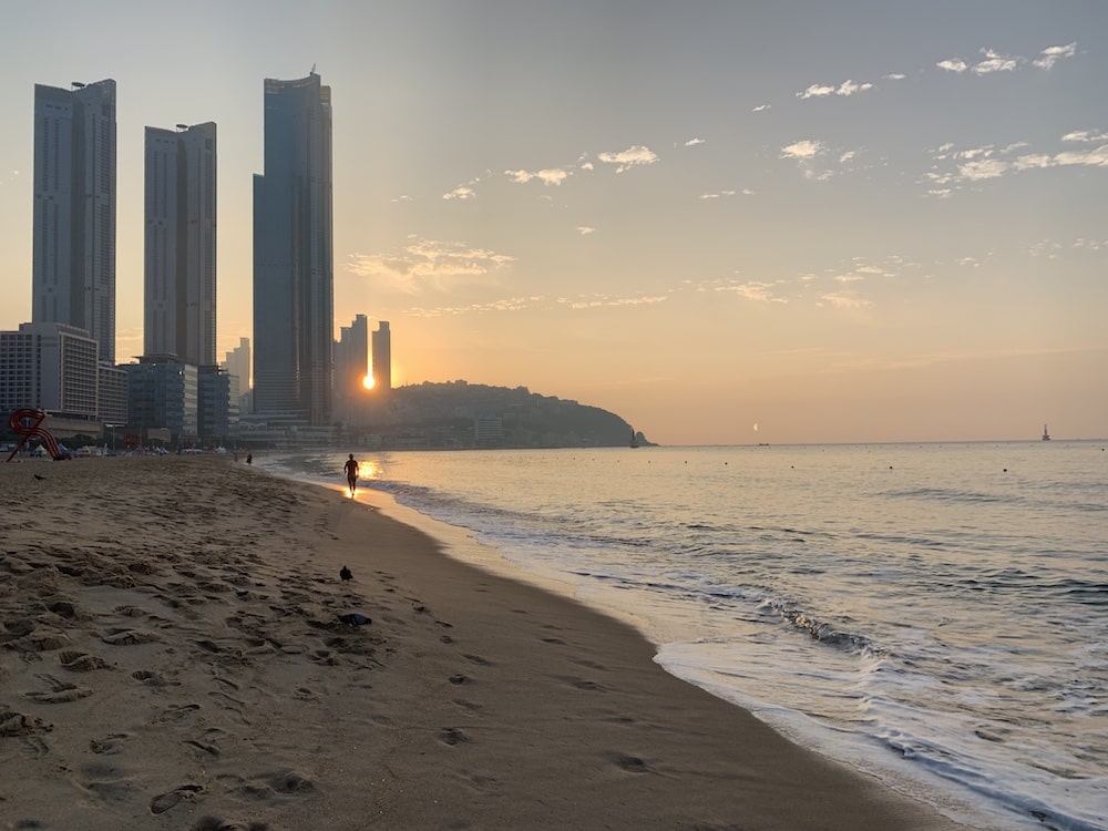 Haeundae Beach at sunset